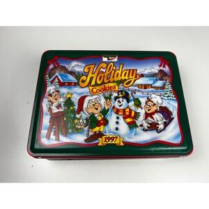 Keebler Holiday Cookies 1997 Tin Vintage Christmas Elves‎ Collectible Storage